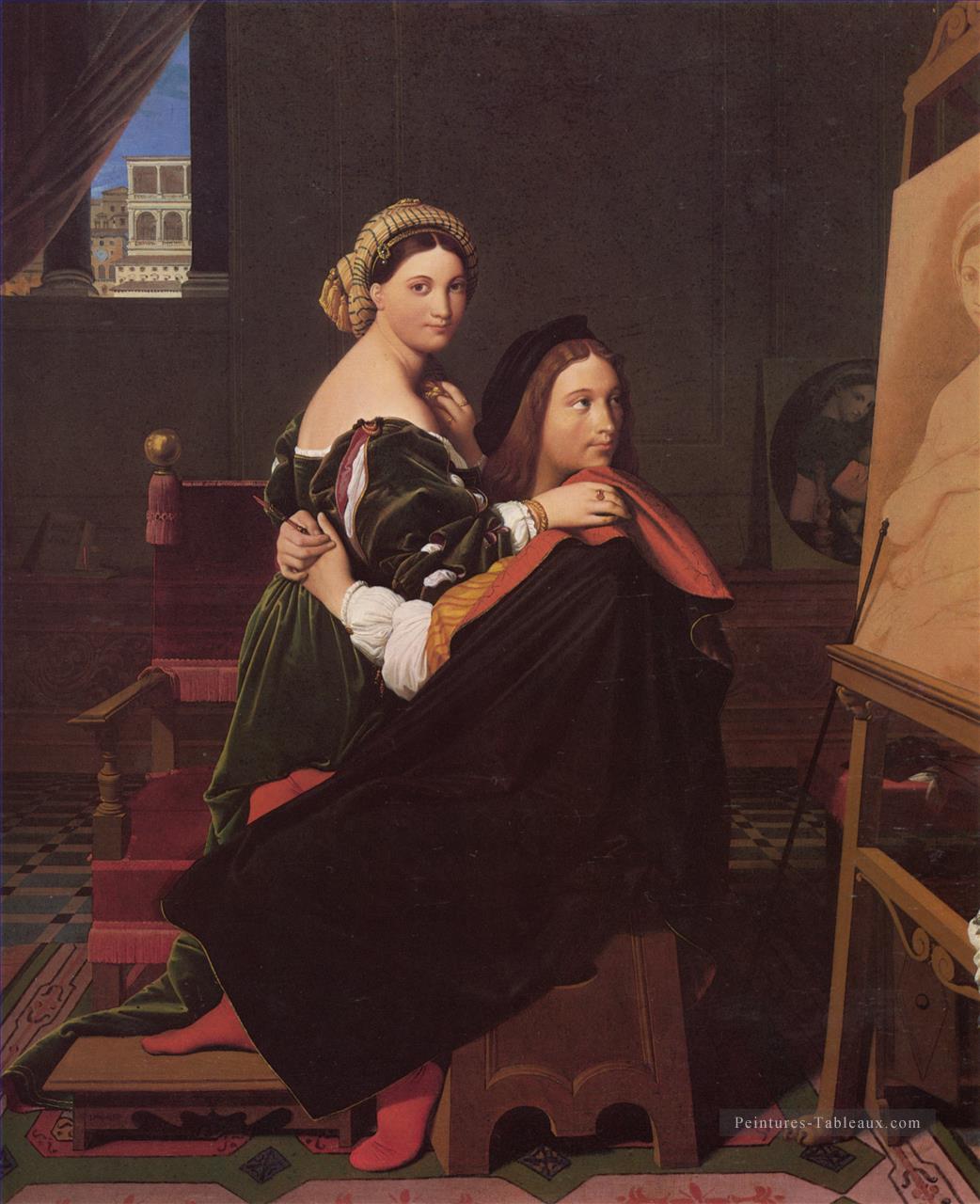 Raphaël et la néoclassique Fornarina Jean Auguste Dominique Ingres Peintures à l'huile